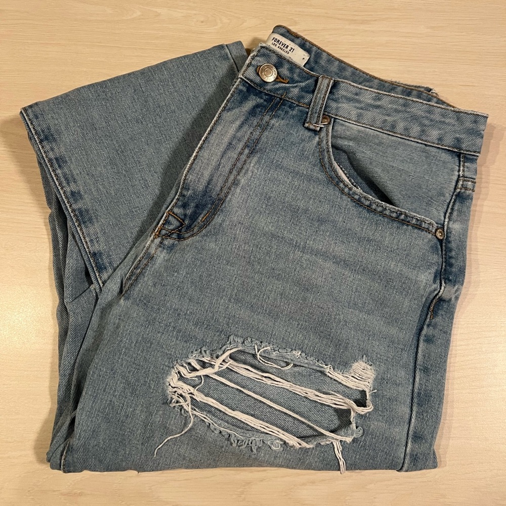 F21 Ripped Mom Jeans